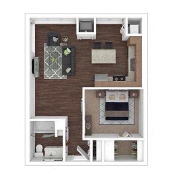 1K floor plan